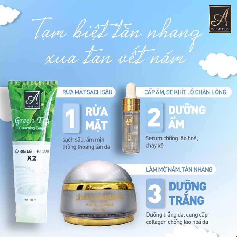 Sữa Rửa Mặt Trà Xanh X2 A Cosmetics