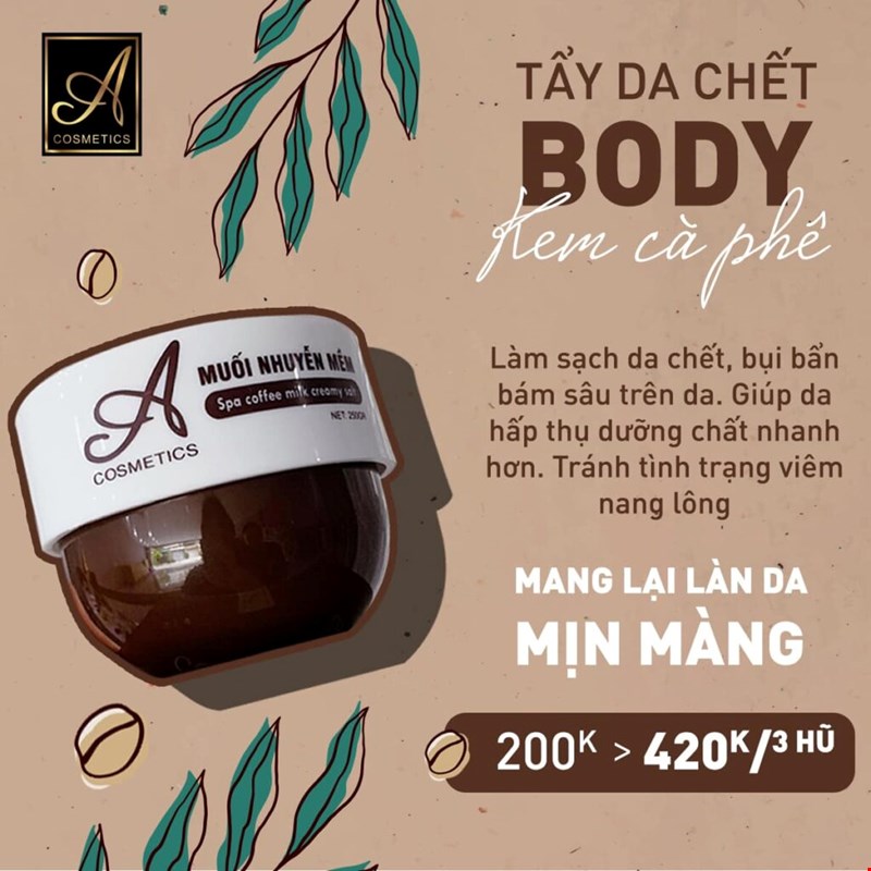 Tẩy Da Chết Muối Nhuyễn Mềm A Cosmetics